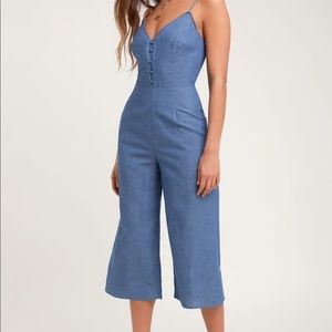 Lulus catamaran blue jumpsuit
